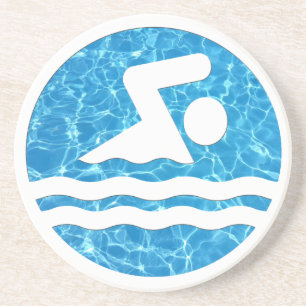 En Grès Baignade Icon Pool Dessous de verre aquatique pour