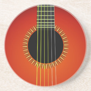 En Grès Beau Dessous de verre Arrière - plan de guitare