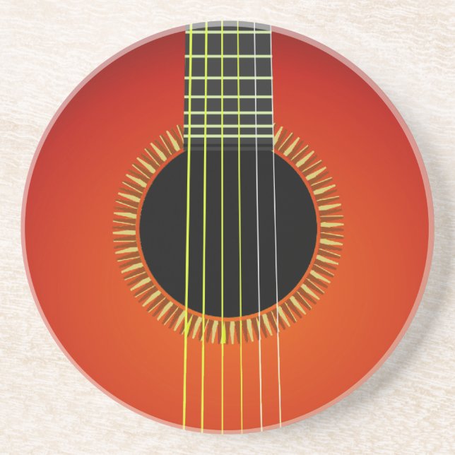 En Grès Beau Dessous de verre Arrière - plan de guitare (Devant)