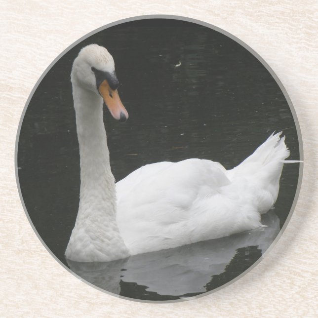 En Grès Beaux Dessous de verre de cygne blanc (Devant)