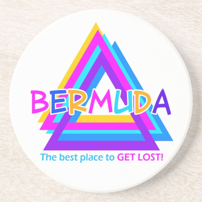 En Grès BERMUDA TRIANGLE dessous de verre (Devant)