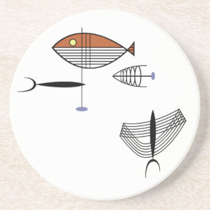 En Grès BIEN des dessous de verre de MER 4,5" version #2