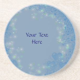 En Grès Blue Hearts Design Dessous de verre personnalisabl