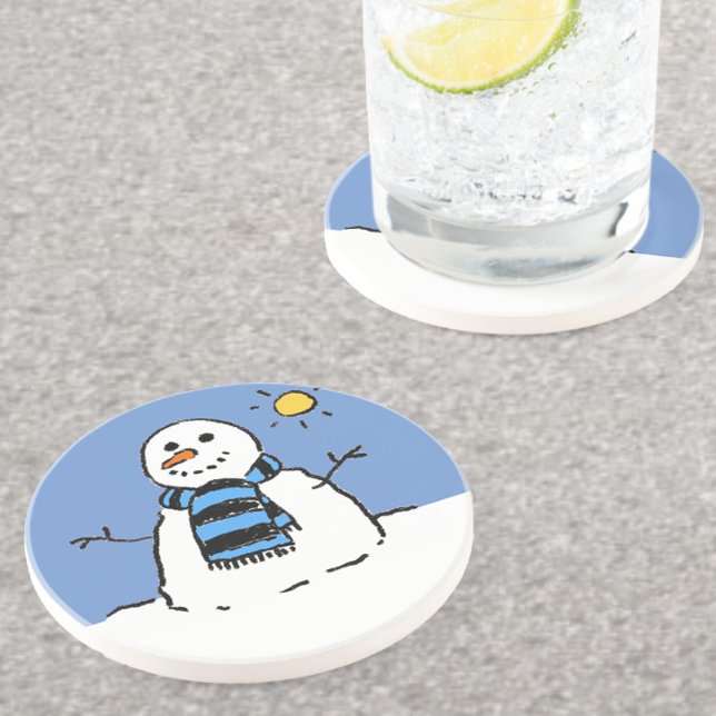 En Grès Bonhomme de neige sur un dessous de verre de Noël  (Créateur téléchargé)