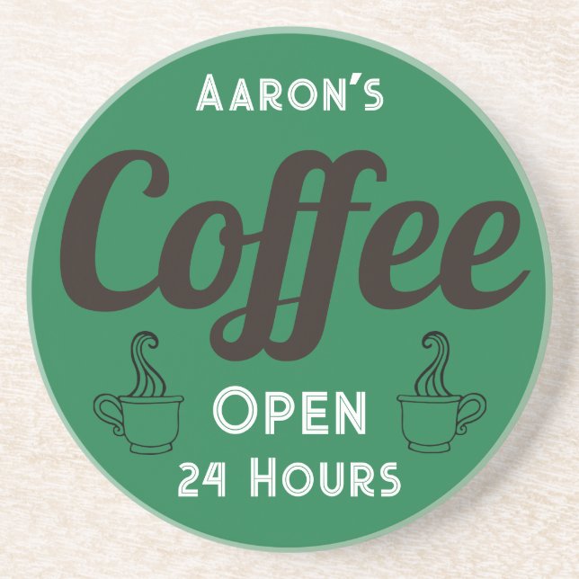 En Grès Cadeau de dessous de verre personnalisé pour café (Devant)