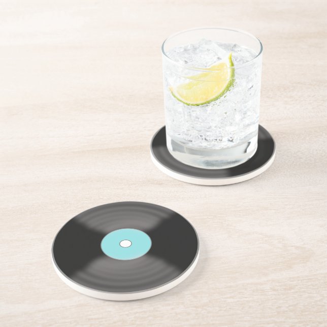 En Grès Cadeau dessous de verre pour boisson Disque Vinyle (Côté)