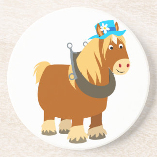 En Grès Cartoon doux Trait Breton Horse Dessous de verre