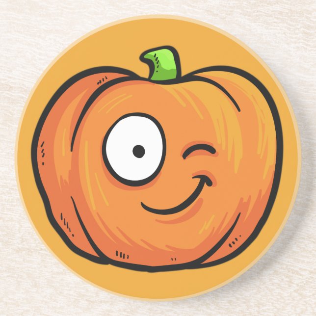 En Grès Citrouille Halloween dessous de verre 2 a (Devant)