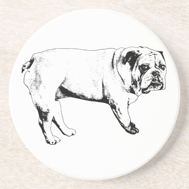 En Grès Cocoa Night Bulldog Dessous de verre (Devant)