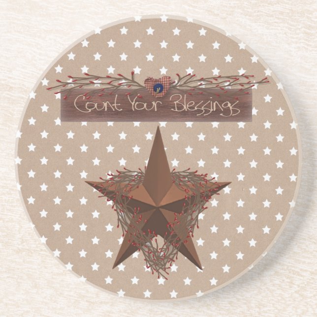 En Grès Comptez votre Dessous de verre de Bénédictions (Devant)