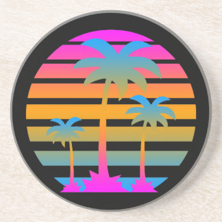 En Grès Corey Tiger 80s Palmiers rétro Dessous de verre co