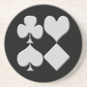 En Grès Costume de jeu de cartes de poker Dessous de verre