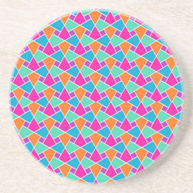 En Grès Couleurs vives Motif islamique Dessous de verre de (Devant)