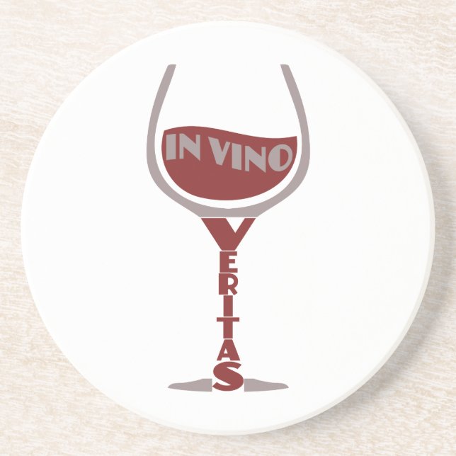 En Grès Dans Vino Veritas dessous de verre personnalisé (Devant)