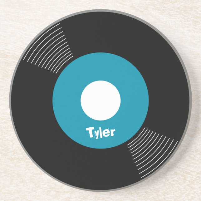 En Grès dessous de verre 45s record (Teal) (Devant)