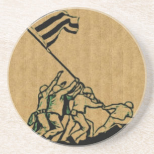 En Grès Dessous de verre 4 juillet Iwo Jima Dieu bénisse l