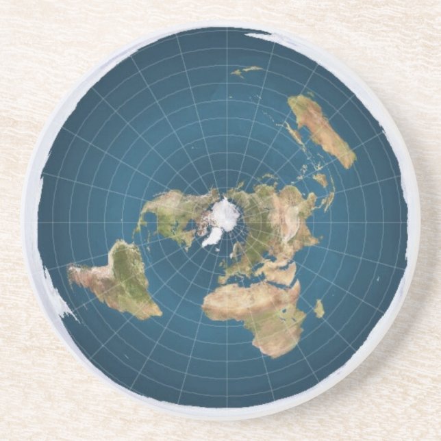 En Grès Dessous de verre à boisson à la Terre plate (Devant)