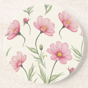 En Grès Dessous de verre à boisson Cosmos Flower Sandstone