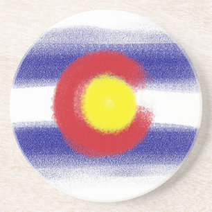 En Grès Dessous de verre à craie du drapeau du Colorado