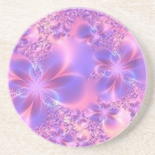 En Grès Dessous de verre à fleurs fractales