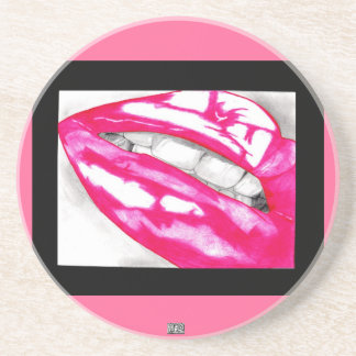 En Grès Dessous de verre à lèvres chaudes (rose)