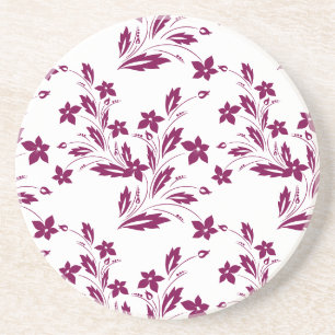 En Grès Dessous de verre à motifs floraux