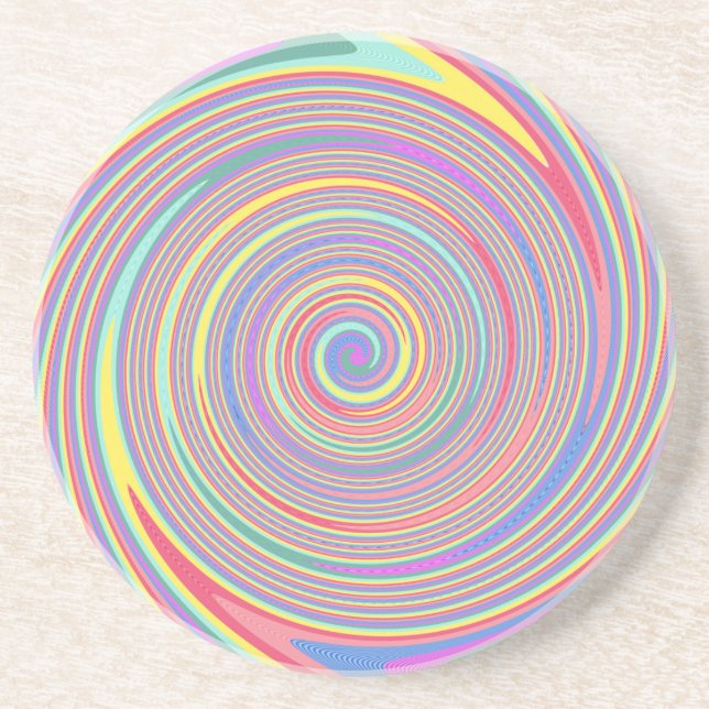 En Grès Dessous de verre à spirale de couleur (Devant)