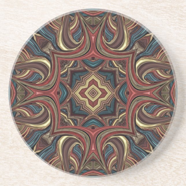 En Grès Dessous de verre acryliques de mandala de vision (Devant)