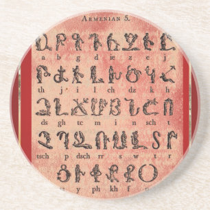 En Grès Dessous de verre alphabétique arménien