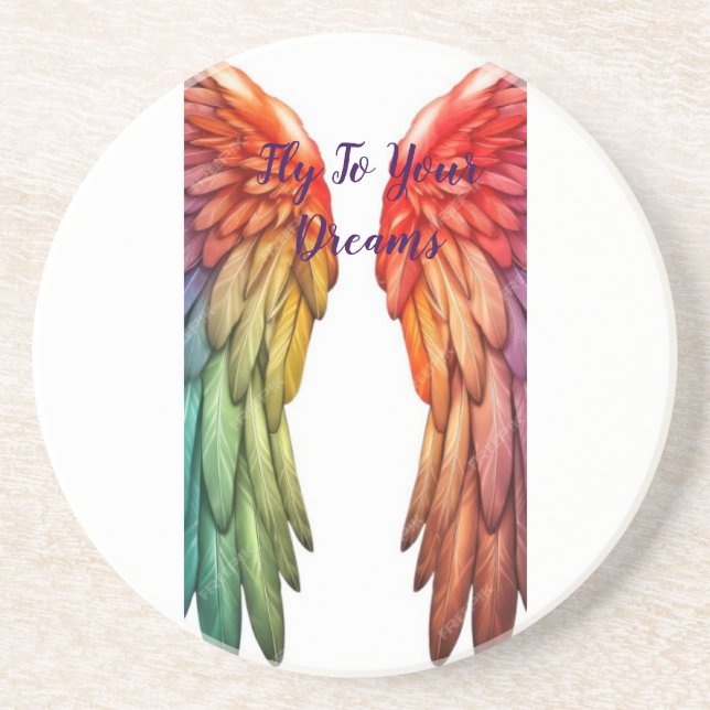 En Grès Dessous de verre Angel ailes Barware Vibes angéliq (Devant)