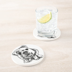 En Grès Dessous de verre anglais de chiot de bouledogue