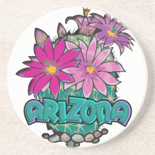 En Grès Dessous de verre Arizona Cactus Blooms