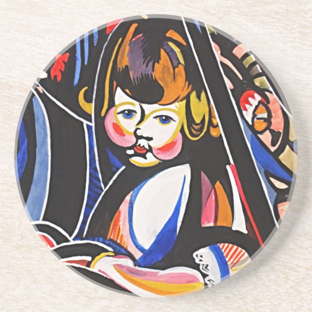 En Grès Dessous de verre Art Rocker Enfant Moderniste par  (Devant)