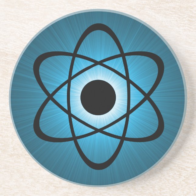 En Grès Dessous de verre atomique Nerdy, bleu (Devant)
