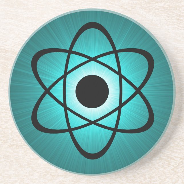 En Grès Dessous de verre atomique Nerdy, Turquoise (Devant)