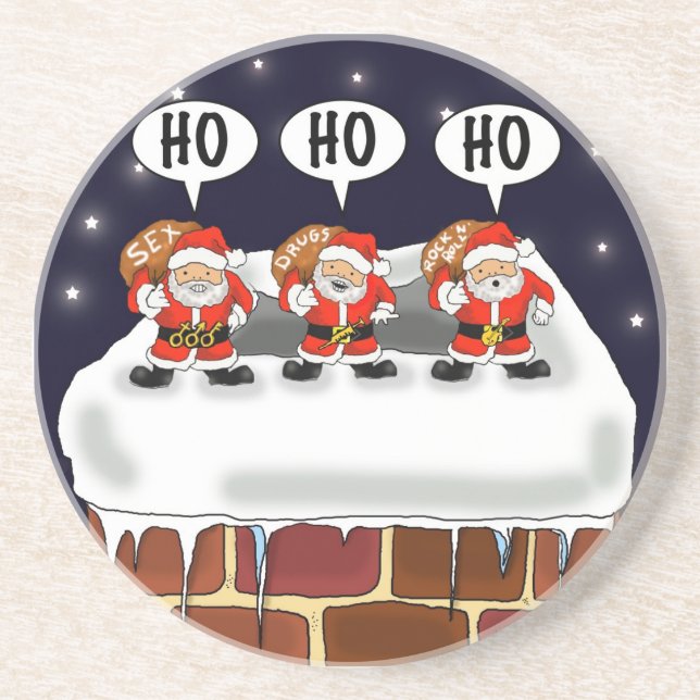 En Grès Dessous de verre "attaque des Mini-Santa" - par (Devant)