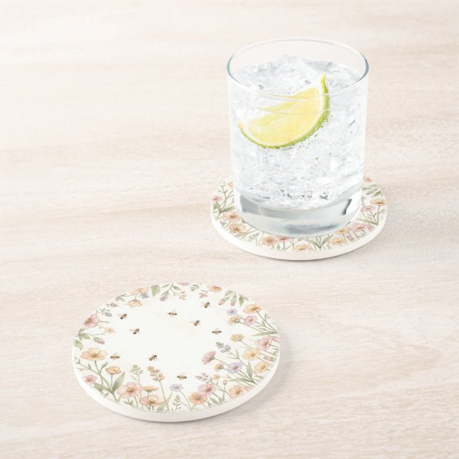 En Grès Dessous de verre au miel de fleurs sauvages – Miel (Côté)