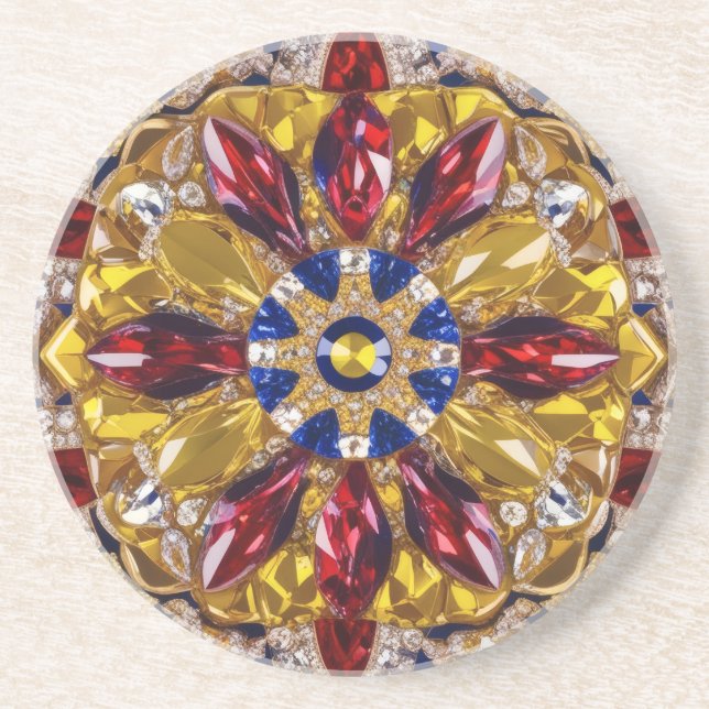 En Grès Dessous de verre avec Colombie Colours Design (Devant)