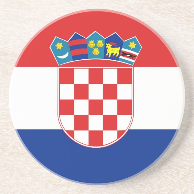 En Grès Dessous de verre avec Drapeau de Croatie (Devant)