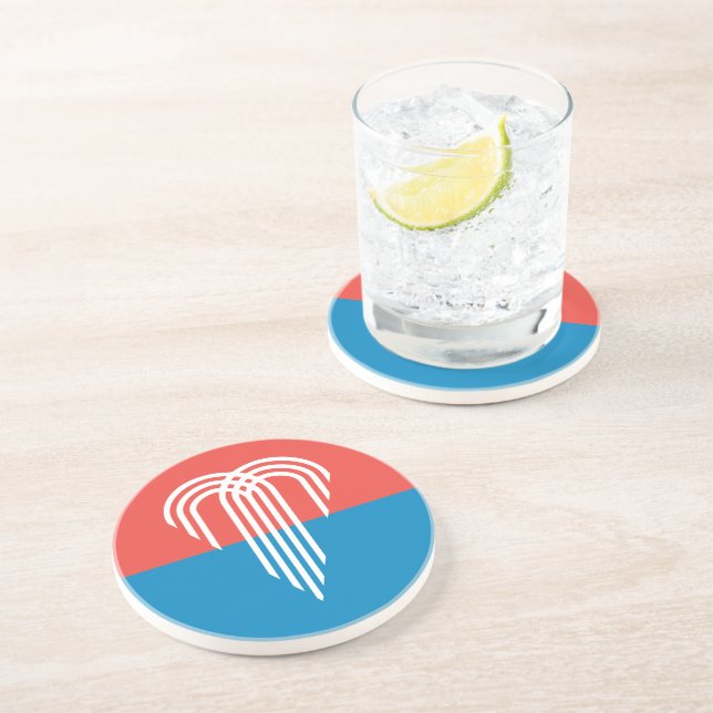 En Grès Dessous de verre avec drapeau de Kansas City, Miss (Côté)