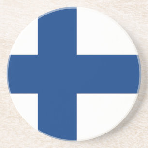 En Grès Dessous de verre avec drapeau de la Finlande