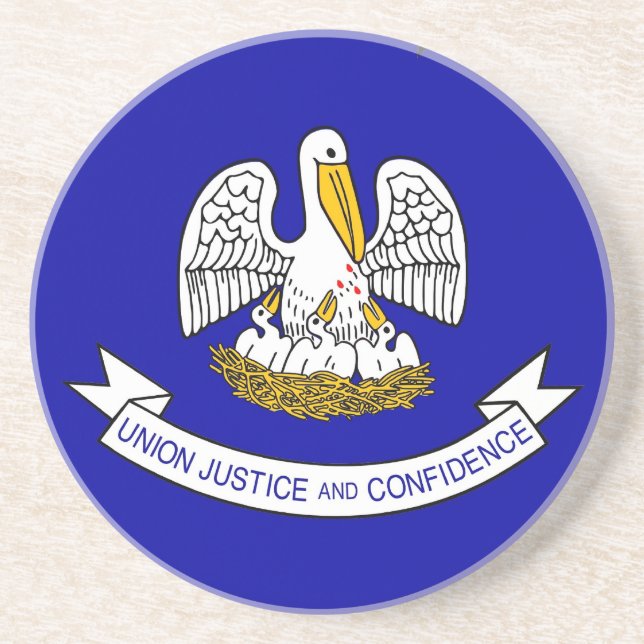 En Grès Dessous de verre avec Drapeau de la Louisiane, USA (Devant)