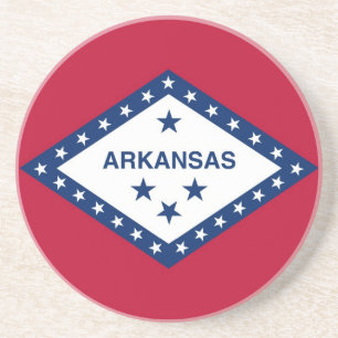 En Grès Dessous de verre avec Drapeau de l'Arkansas, États