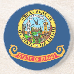 En Grès Dessous de verre avec Drapeau de l'Idaho, USA
