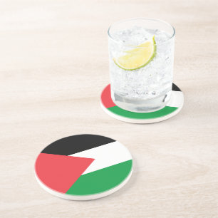 En Grès Dessous de verre avec Drapeau de Palestine