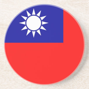 En Grès Dessous de verre avec drapeau de Taïwan