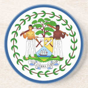 En Grès Dessous de verre avec Drapeau du Belize