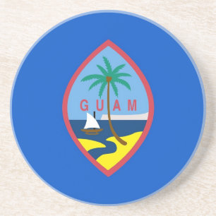 En Grès Dessous de verre avec Drapeau du Guam, USA