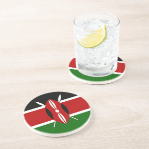 En Grès Dessous de verre avec drapeau du Kenya
