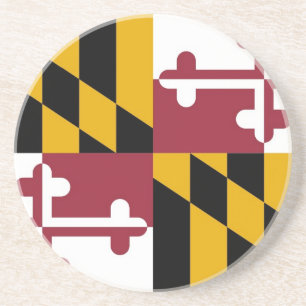 En Grès Dessous de verre avec Drapeau du Maryland, USA